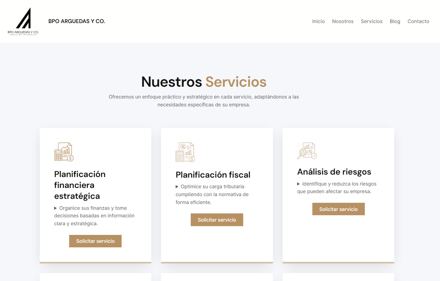 BPO Arguedas services page design