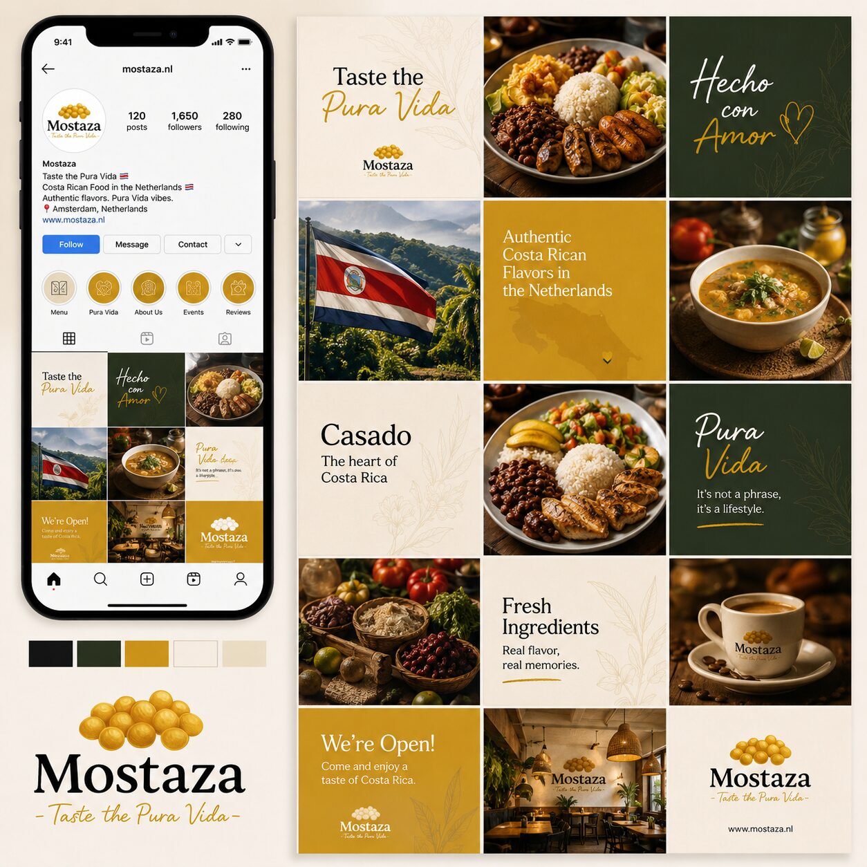 Mostaza Instagram branding mockup