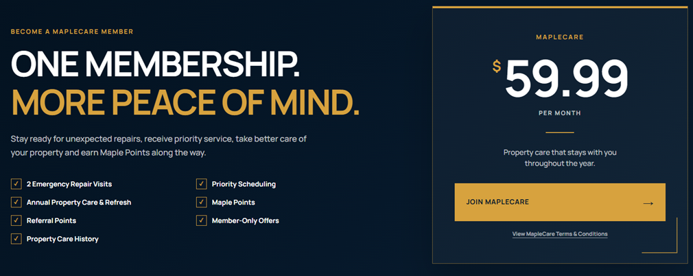 MapleCare membership program